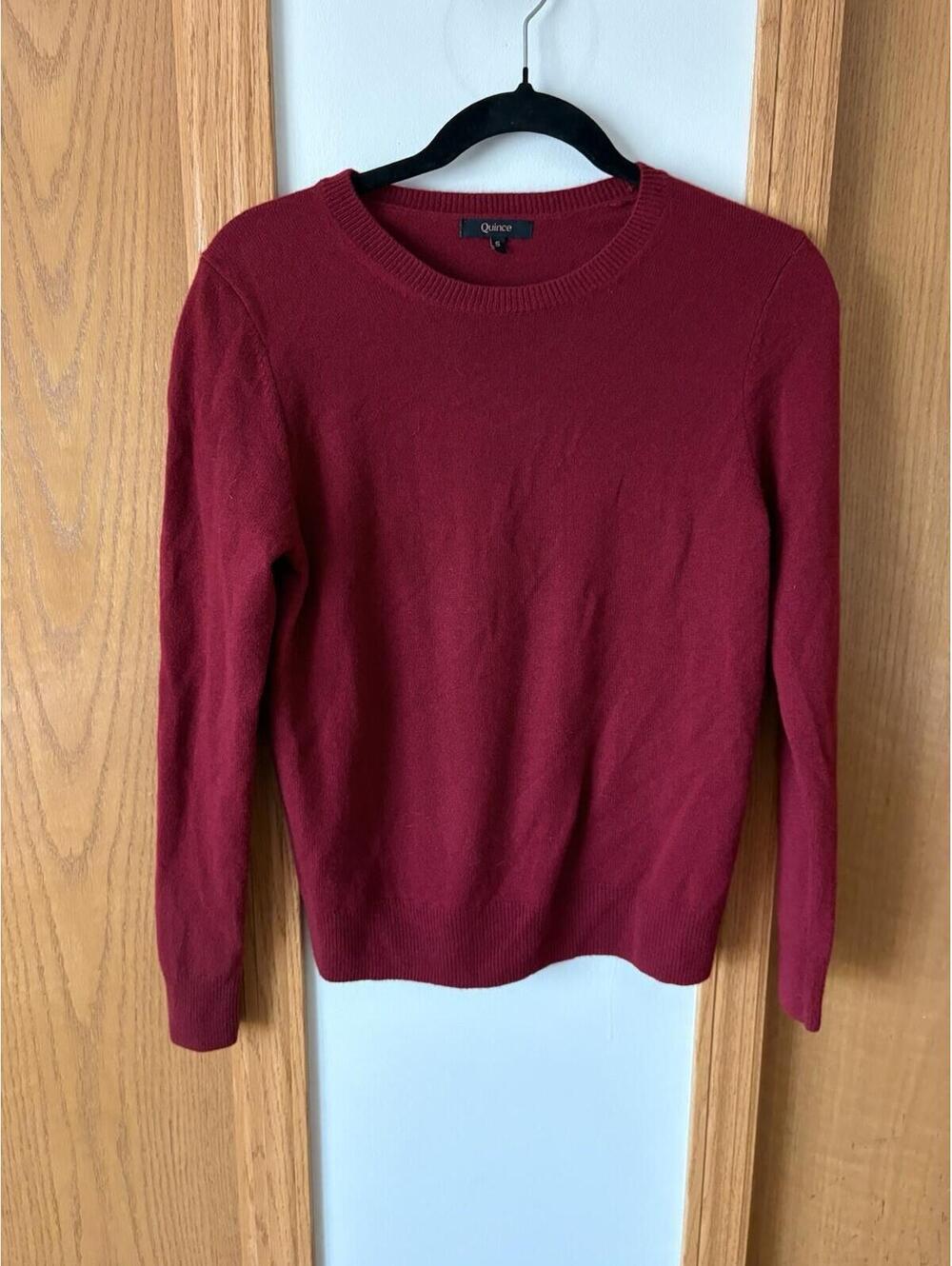 Quince Women’s Cashmere Crewneck Pullover Sweater Red Sz Small